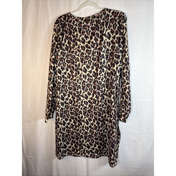 Ekouaer Leopard Print Long Sleeve Night Gown Size XXL NWT - Picture 5 of 13